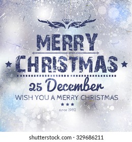 Merry Christmas background on grunge paper with place for your text. Grunge effects can be easily removed for a brand new, clean sign.You can replace with your own text