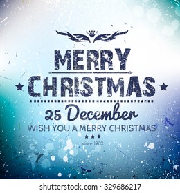 Merry Christmas background on grunge paper with place for your text. Grunge effects can be easily removed for a brand new, clean sign.You can replace with your own text