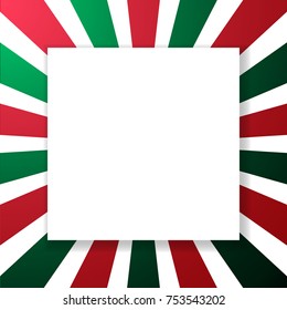 Merry Christmas Background With Paper Frame. Celebration & Party Event. Vector illustration