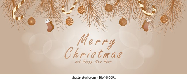 Merry christmas background with realistic presents