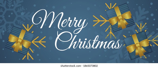 Merry christmas background with realistic presents