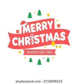 Feliz Natal. Caixa de presente vermelho Natal com sino dourado . wed banner Vetor ilustração design
