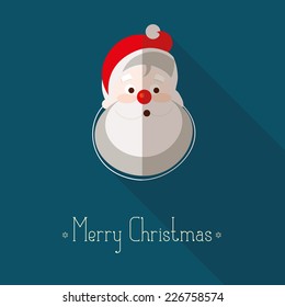 Merry Christmas background with santa claus and place for text. modern flat design Vector illustration