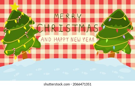 Merry Christmas background. Scottish pattern backdrop. website banner