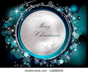Feliz Navidad fondo plata y azul