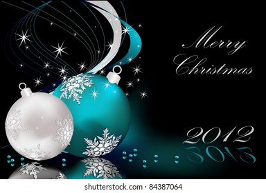 Fröhlicher Weihnachtshintergrund, Blau und Silber