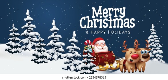 Merry Christmas background with sledge  
