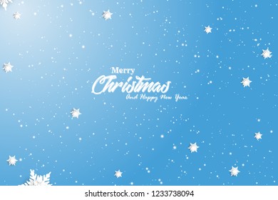 Merry christmas background with snow