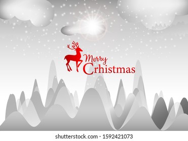 merry christmas background with snow season