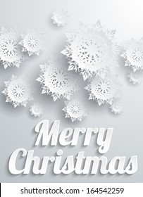 Merry Christmas Background with Snowflake