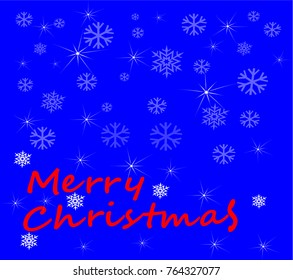 Merry Christmas background with snowflake and red alphabet .