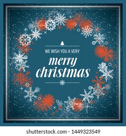 Merry Christmas Background with Snowflake and Text