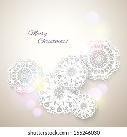 Merry Christmas background. With snowflakes