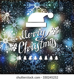 Merry Christmas background with snowflakes