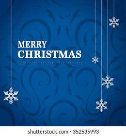 Merry Christmas Background with Snowflakes