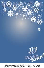 Merry Christmas  background with snowflakes . Can be use as banner or poster.Vector illustration.