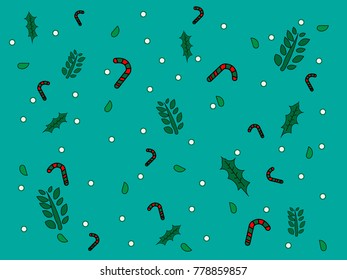 Merry Christmas Background With Snowflakes, Tree, Leaf. Merry Christmas. Design Concept For Placards, Banners, Presentations, Reports, Card And Wallpaper. Vector Illustration. Eps 10
