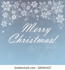 Merry Christmas background with snowflakes - vector post card