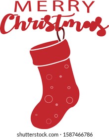 Merry Christmas background with sock