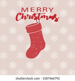 Merry Christmas background with sock