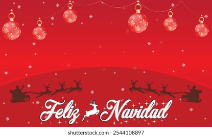 Merry Christmas background in spanish.