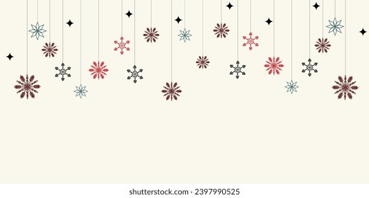 Merry Christmas background with stars and snow