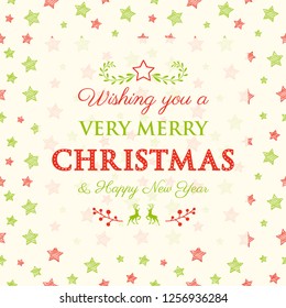Merry Christmas - background with stars. Vector.