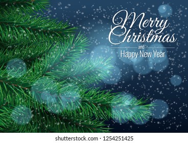 Merry Christmas Background template greeting card. Vector illustration.