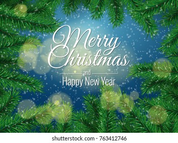 Merry Christmas Background template greeting card. Vector illustration.