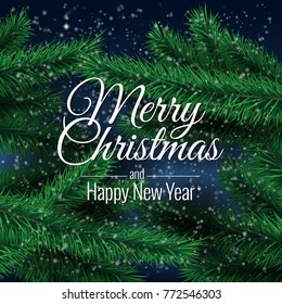 Merry Christmas Background template greeting card. Vector illustration.