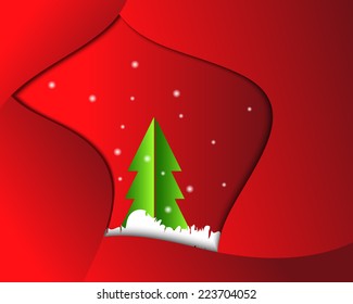 Merry Christmas background with Christmas tree