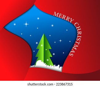 Merry Christmas background with Christmas tree