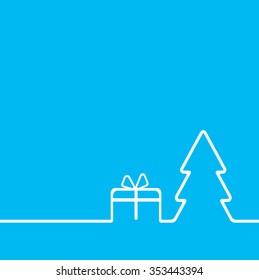 Merry Christmas background with Christmas tree and gift. The concept of Christmas decor for you. new year 2023