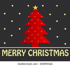 Merry Christmas background with tree with snow