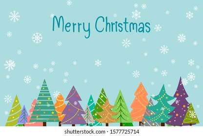 Merry Christmas background with Christmas tree vector illustration.
