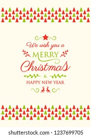 Merry Christmas - background with Christmas trees. Vector.