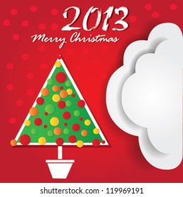 Merry christmas background with Christmas tree,Vector