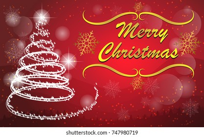 Merry Christmas Background With Typography 