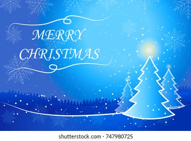 Merry Christmas Background With Typography 