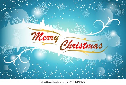 Merry Christmas Background With Typography 