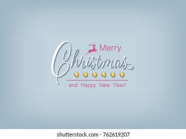 Merry Christmas background with typography and decorations