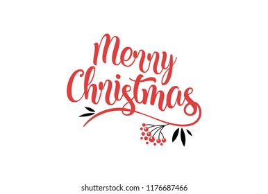 Merry Christmas Background with Typography, Lettering. Greeting card, banner and poster