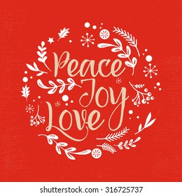 Merry Christmas Background With Typography, Lettering. Greeting card