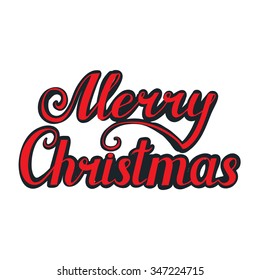 Merry Christmas Background Typography Lettering Greeting Stock Vector