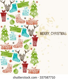 Merry Christmas background. Vector art Christmas card