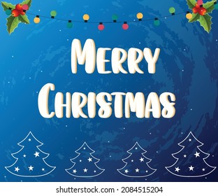 Merry Christmas background vector design and Happy Holidays cards with New Year tree, reindeers, snowflakes, floral frames and backgrounds design.