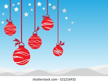 Merry Christmas background, vector, horizon size