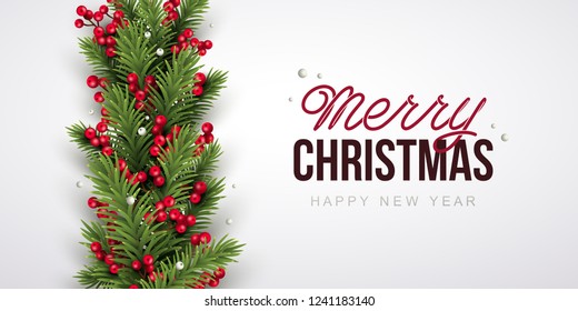 Merry Christmas background. Vector illustration with Christmas elements.