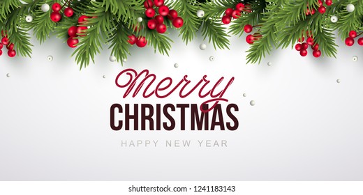 Merry Christmas background. Vector illustration with Christmas elements.
