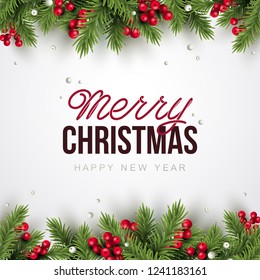 Merry Christmas background. Vector illustration with Christmas elements.